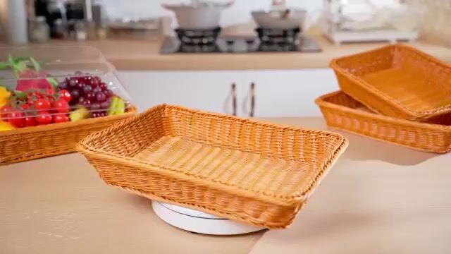๐ Large Handwoven Rattan-Style Bread Basket with Clear Acrylic Lid
