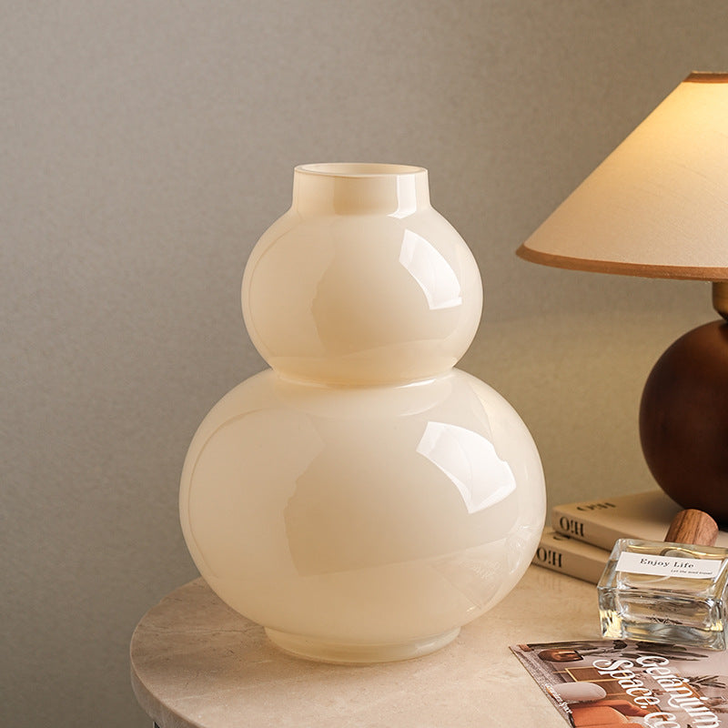 Cream style vase ornaments living room high-end creative glass gourd hydroponic flower table decorations