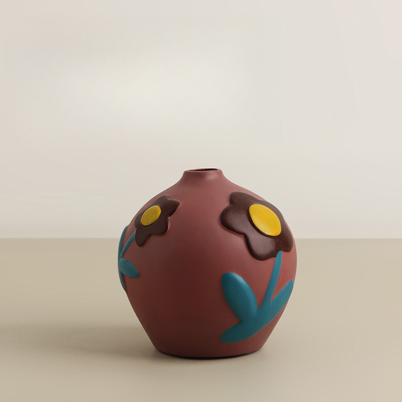 Painted Pottery Hand-Painted Flower Vase - Daisy