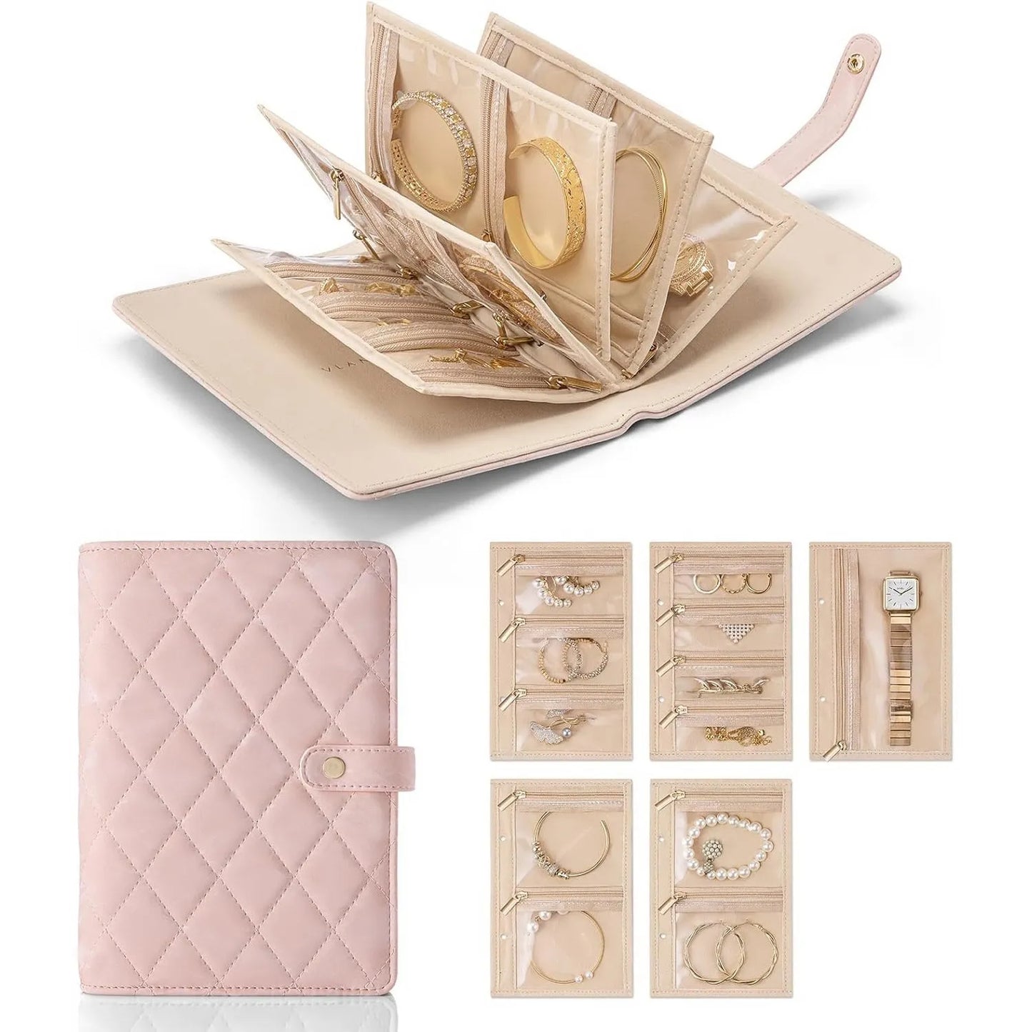 JewelBook - Portable Leather Jewelry Storage Book