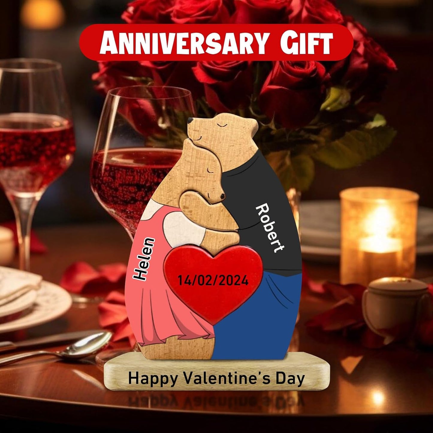 🐻🦊A gift for the whole family 🎁personalized wooden bear jigsaw puzzles