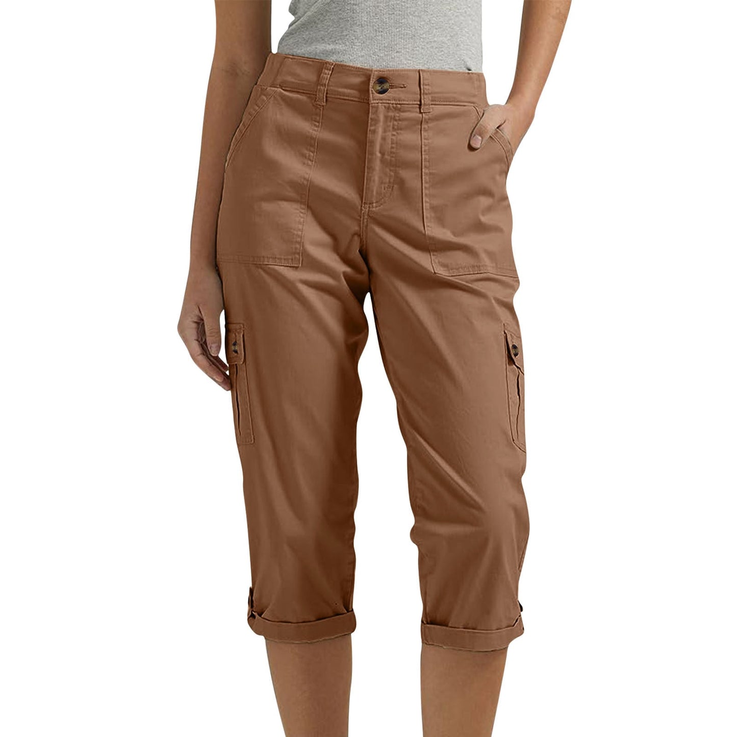 Women's Solid Color Comfortable Cropped Trousers