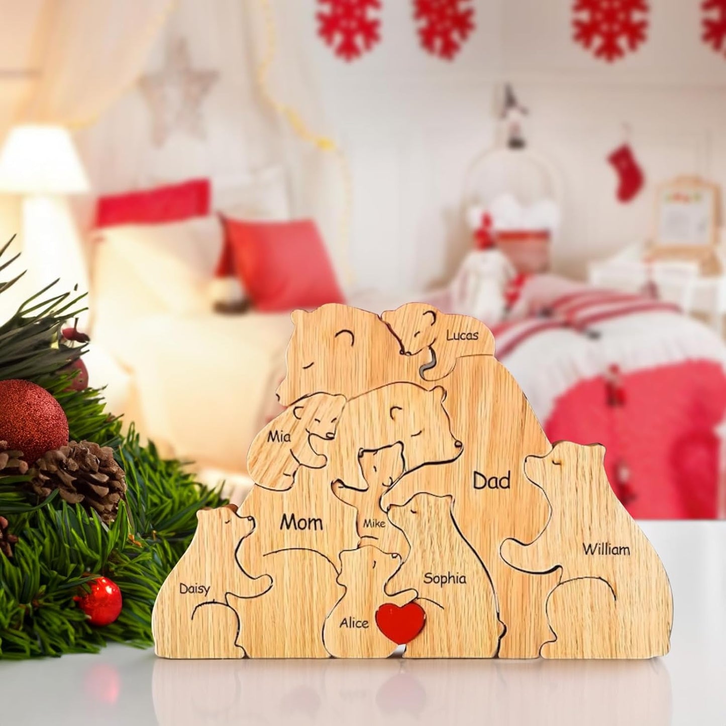 🐻🦊A gift for the whole family 🎁personalized wooden bear jigsaw puzzles