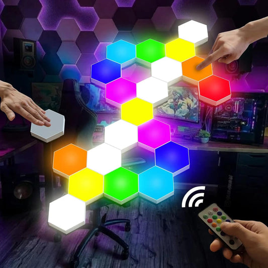 🛑Hexagonal Smart LED Wall Lamp with Remote Control🌈
