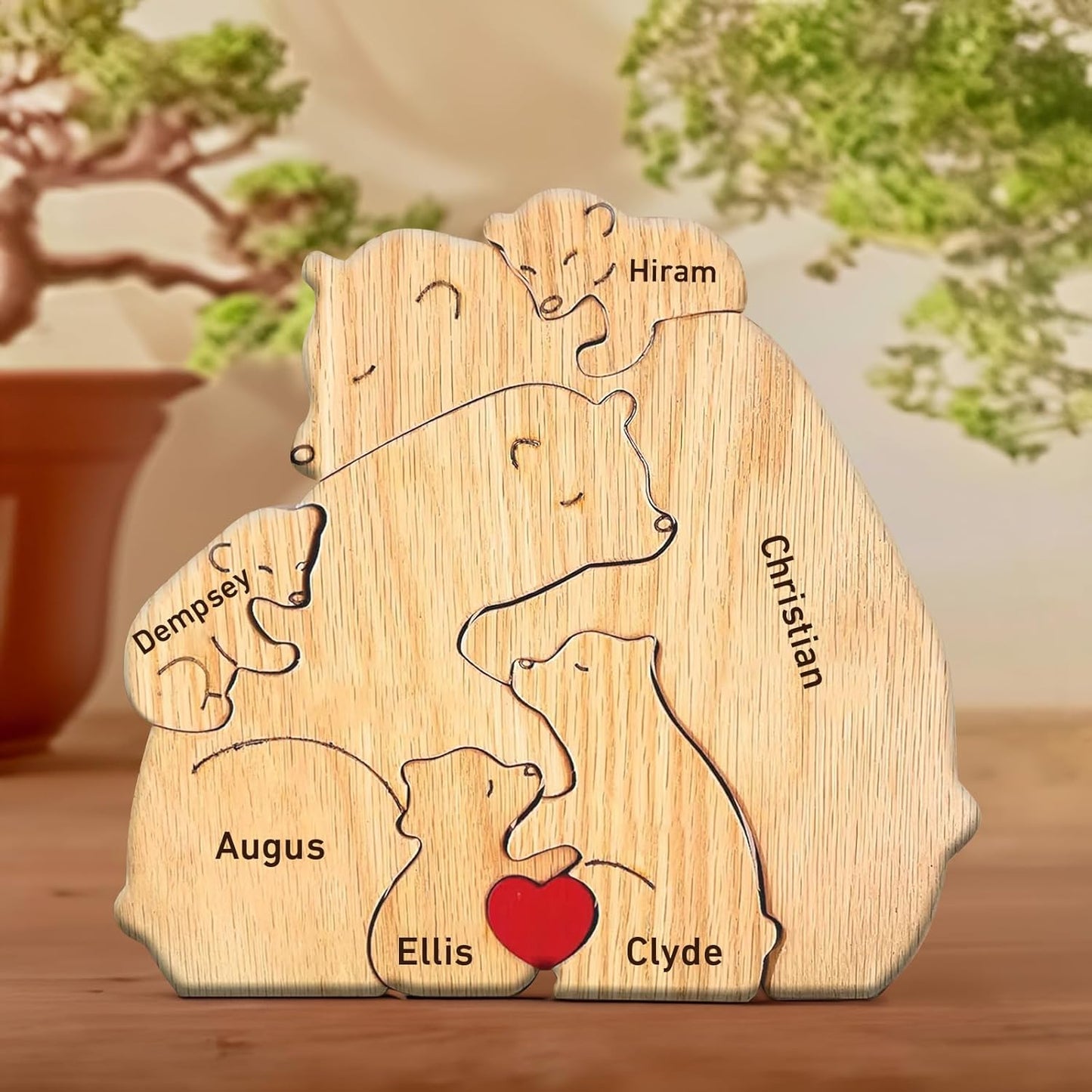 🐻🦊A gift for the whole family 🎁personalized wooden bear jigsaw puzzles