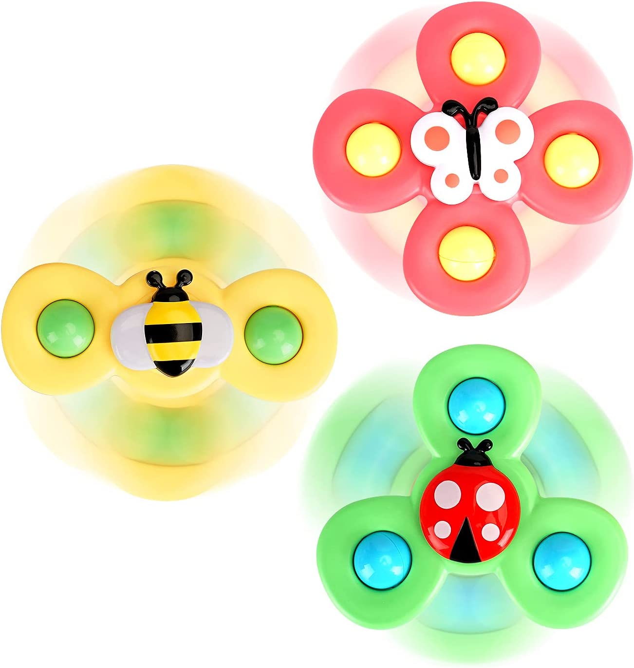3-Piece Spinner Toy With Suction Cup