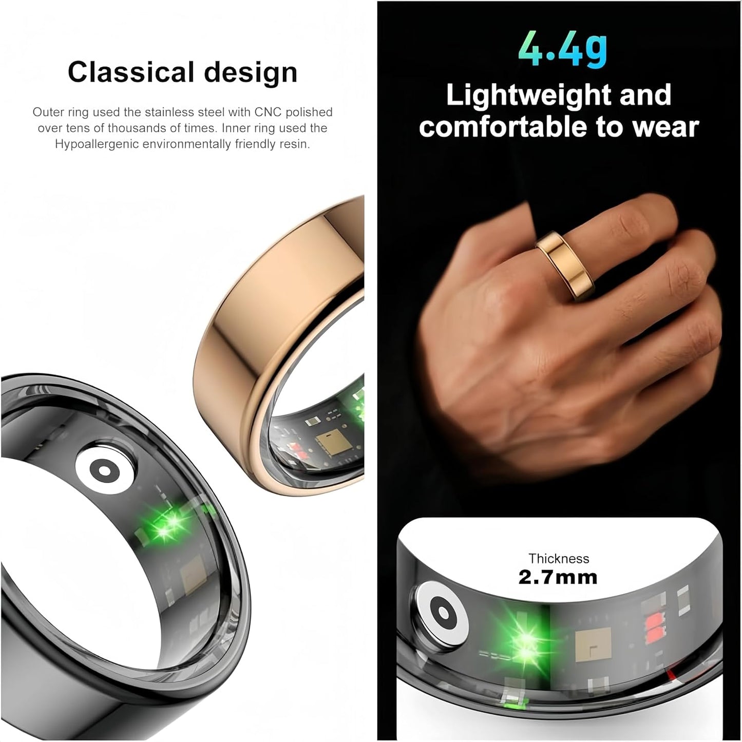 🔥Smart Ring (IP68 Waterproof) Compatible with iOS and Android