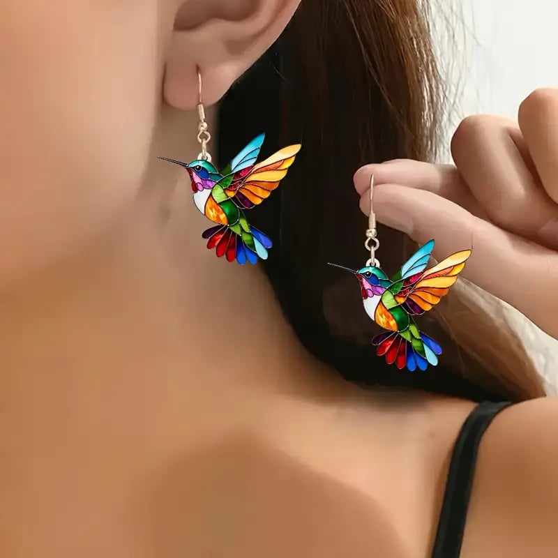 🐦Limited time offer, last day 55% off🎁Colorful Hummingbird Earrings