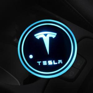 Led Car Logo Cup Lights up Holder USB Charging 7 Colors Changing