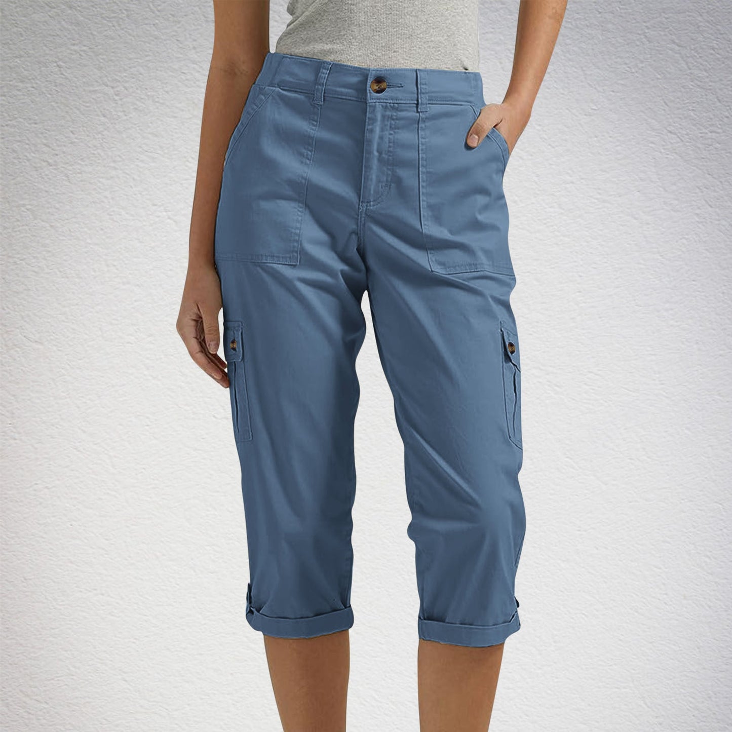 Women's Solid Color Comfortable Cropped Trousers