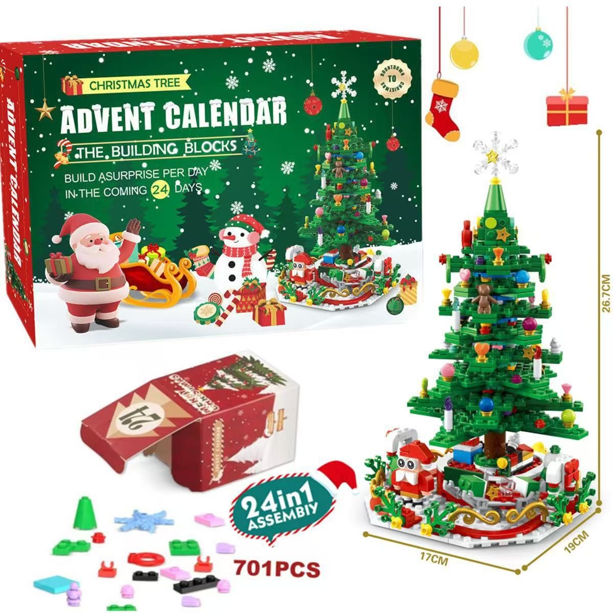 Advent Calendar 2025 Christmas Tree Building Blocks