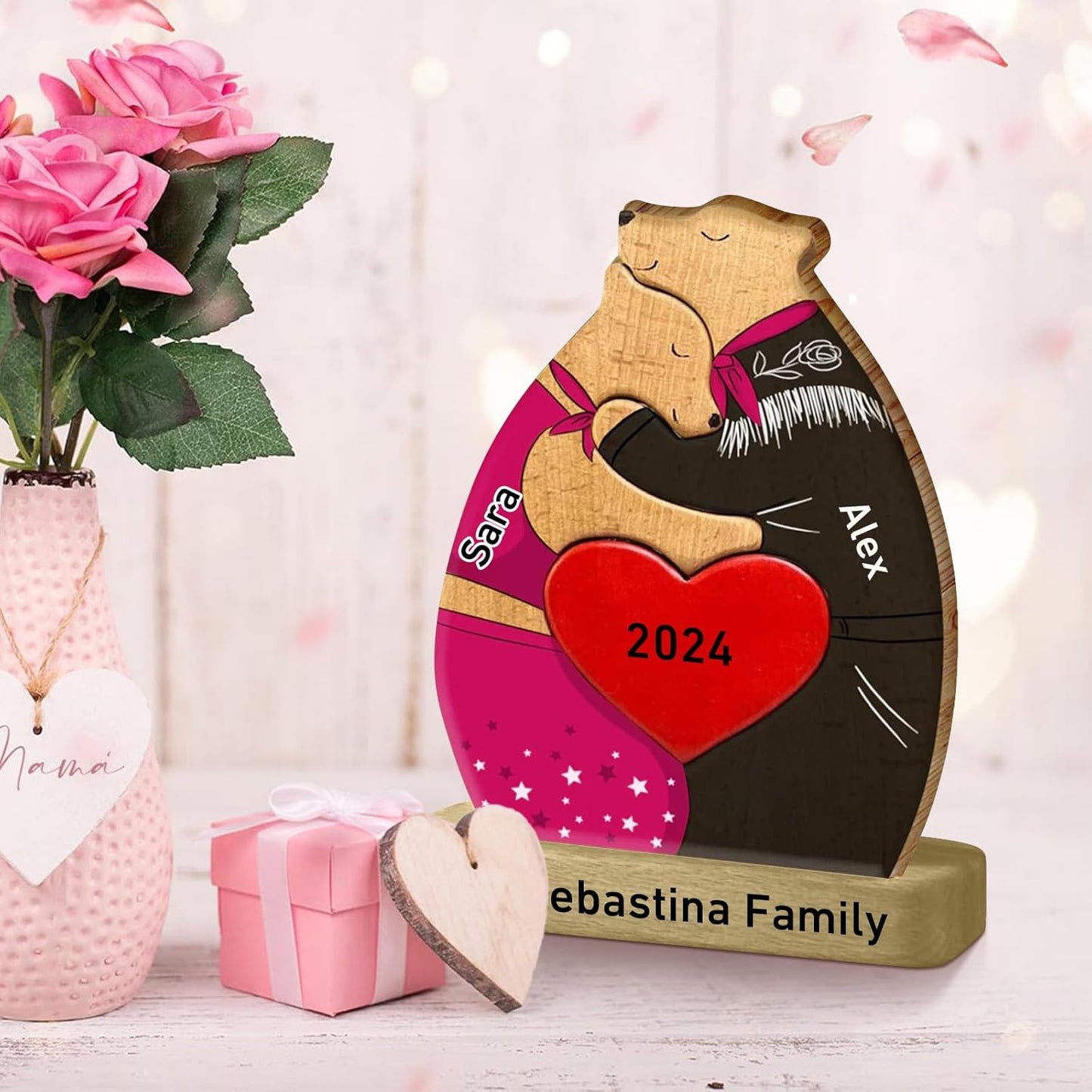 🐻🦊A gift for the whole family 🎁personalized wooden bear jigsaw puzzles