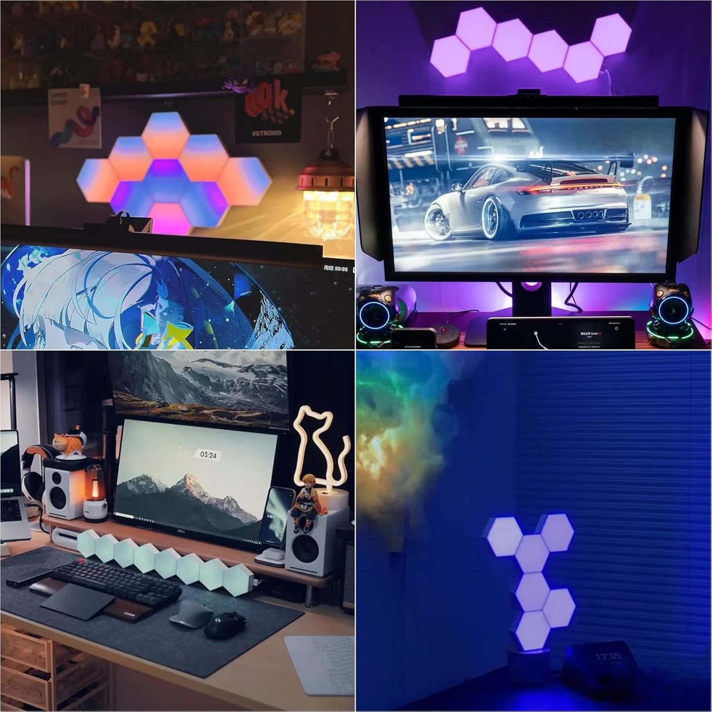 🛑Hexagonal Smart LED Wall Lamp with Remote Control🌈