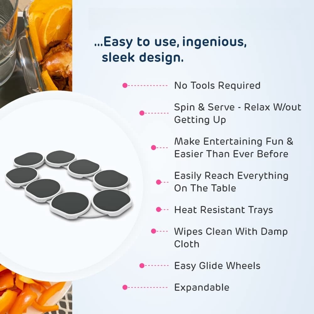 🦞Great Gift for Parties and Get Togethers 🦀- Expandable Turntable Tray