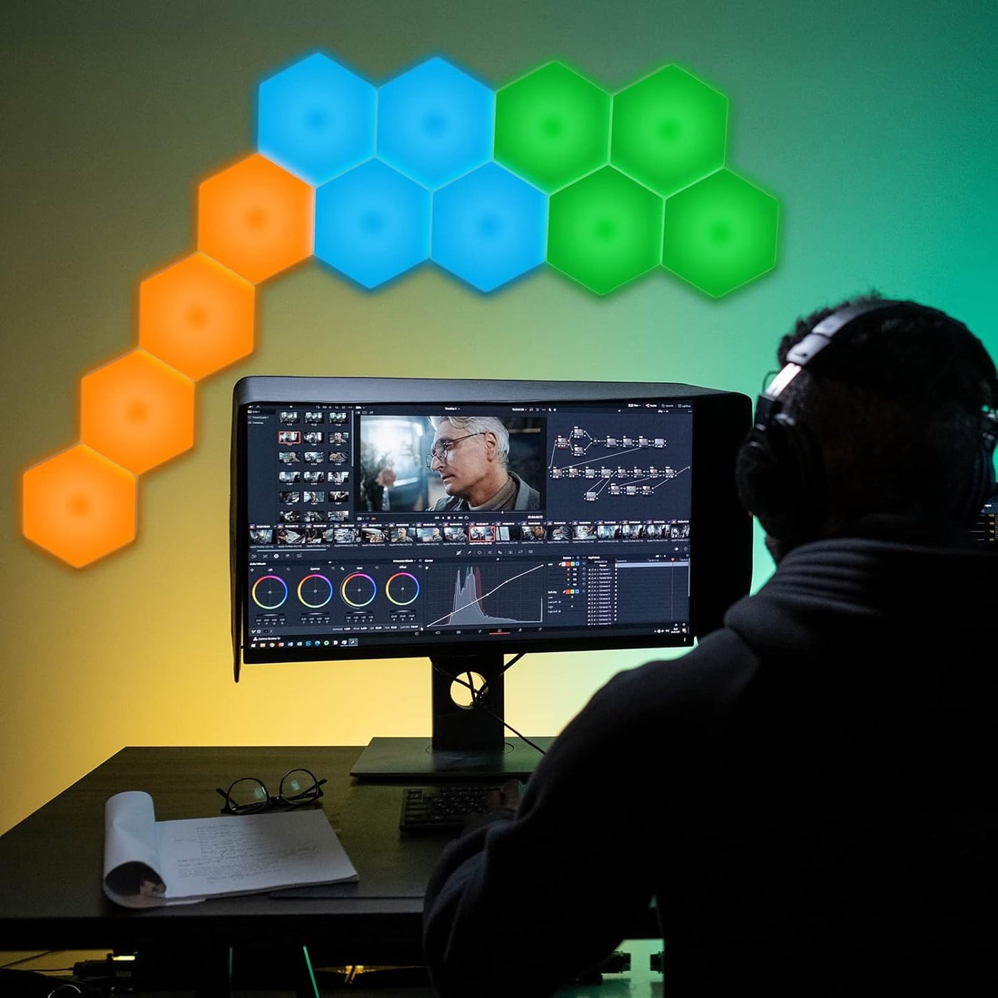 🛑Hexagonal Smart LED Wall Lamp with Remote Control🌈