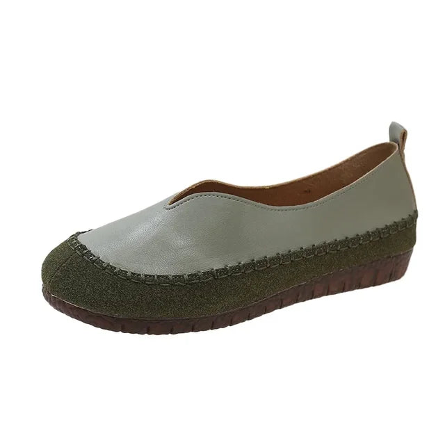 🎁This Week's Special Price $29.99💥Women's casual round toe shallow flat bottom comfortable soft leather loafers