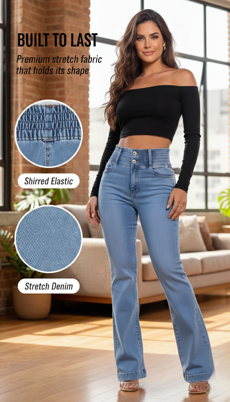 👖 50% OFF Women's Elastic High-Waisted Slim-Fit Stretch Jeans