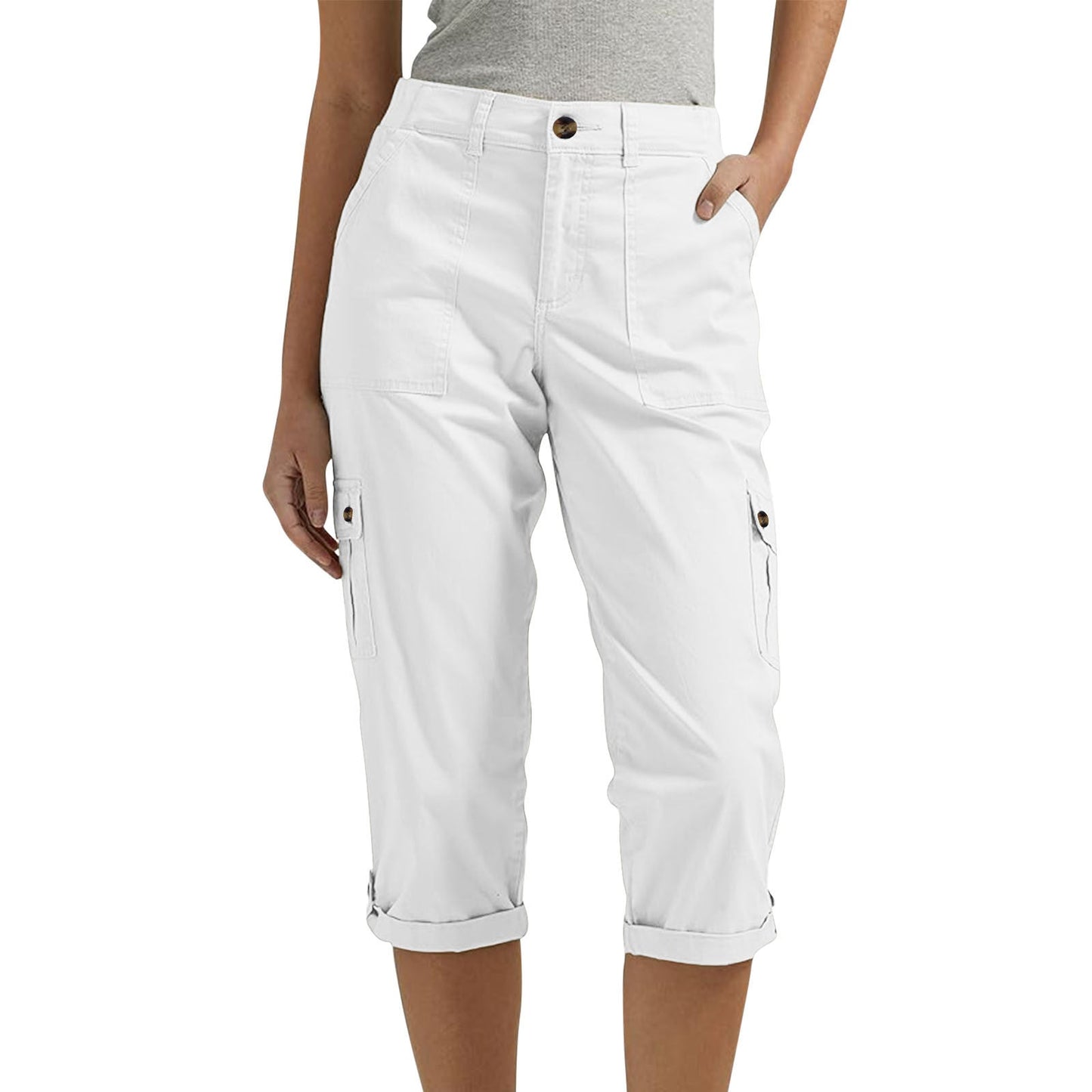 Women's Solid Color Comfortable Cropped Trousers