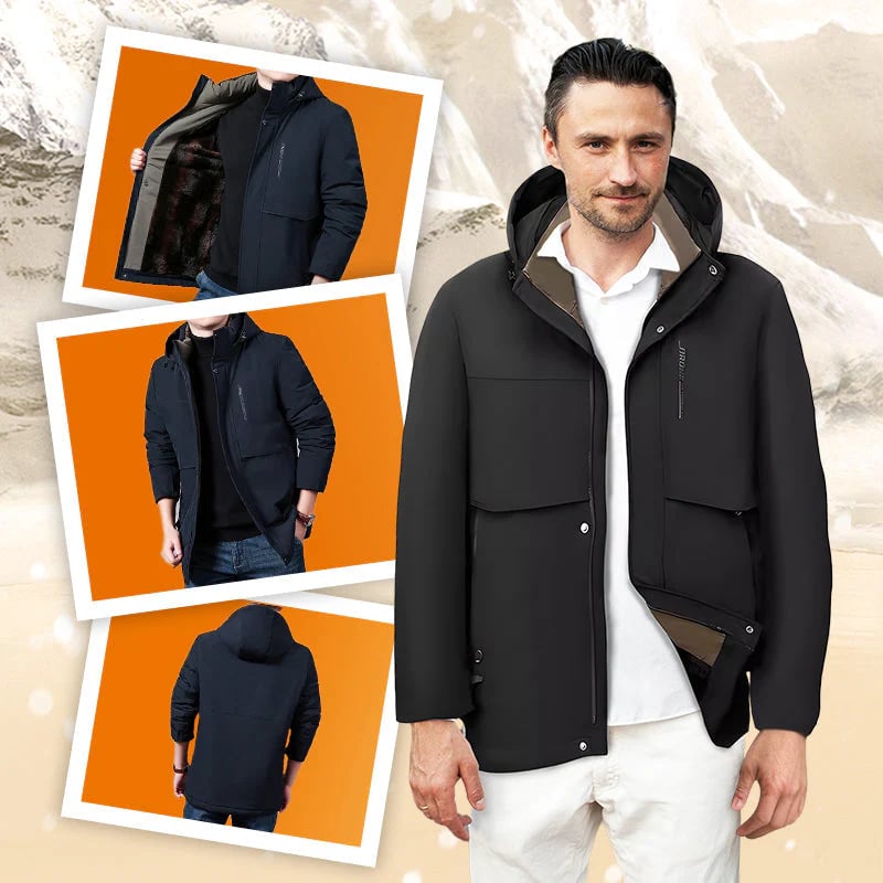 ✨ Men’s Thermal Hooded Parka Coat - Windproof & Water-Resistant Winter Jacket with Multiple Pockets for Extreme Cold ❄️🛡️