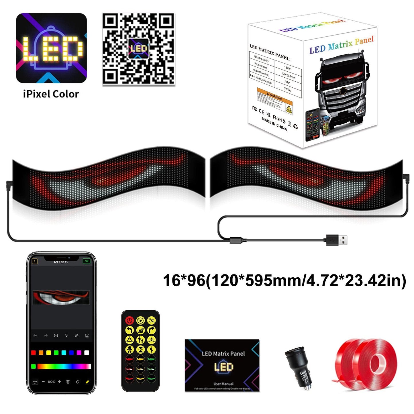 Halloween Spooktacular Deal Alert! 🎃 Devil Eyes LED Sign: App - Controlled, Animated for Car/Truck Windshields