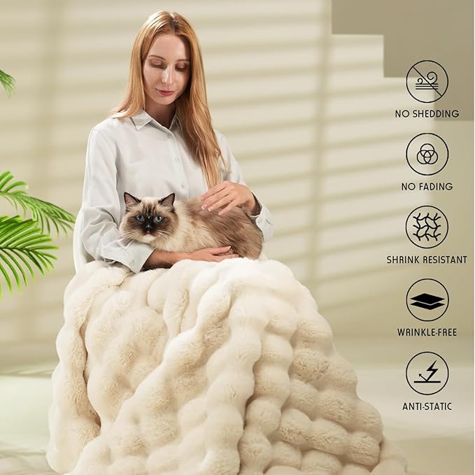 ❄️❄️Winter Hot Sale🔥Thickened Faux Rabbit Fleece Blanket for Winter