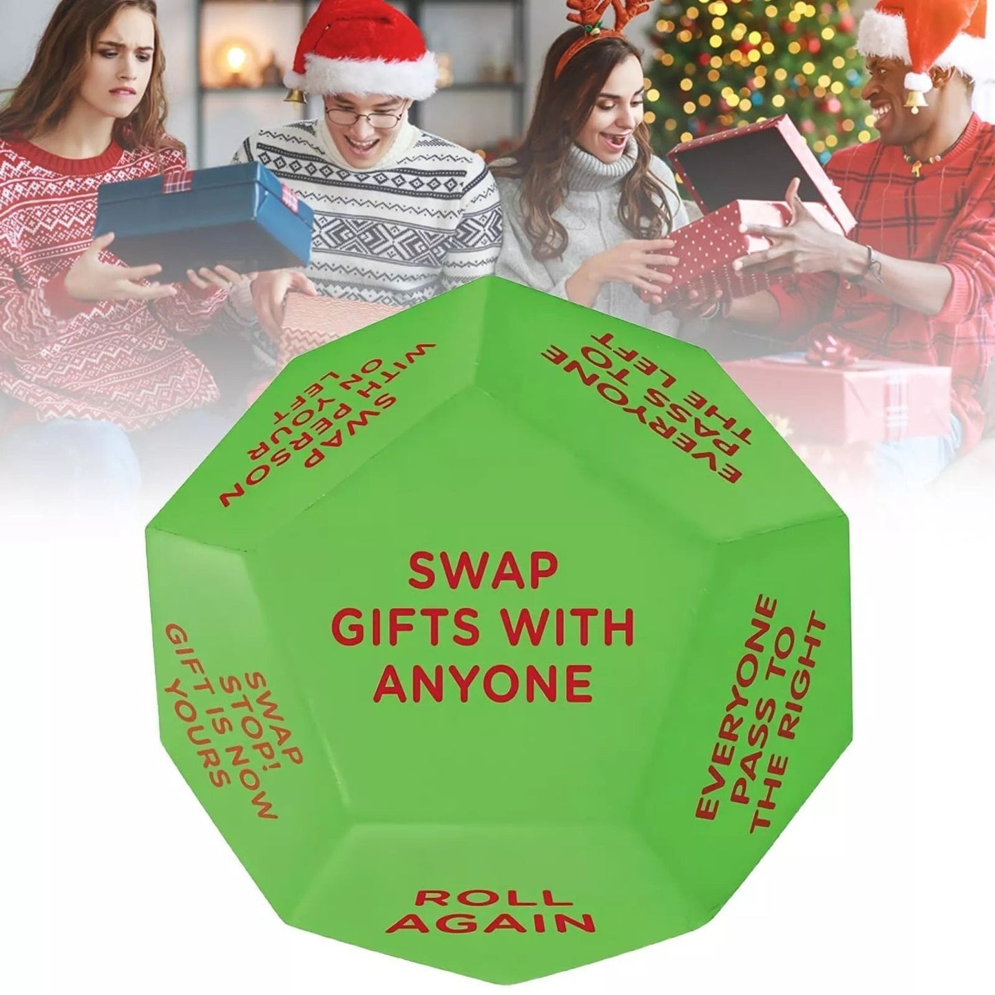 🎅Xmas Sale🎄🎲Santa Swap Gift Exchange Dice