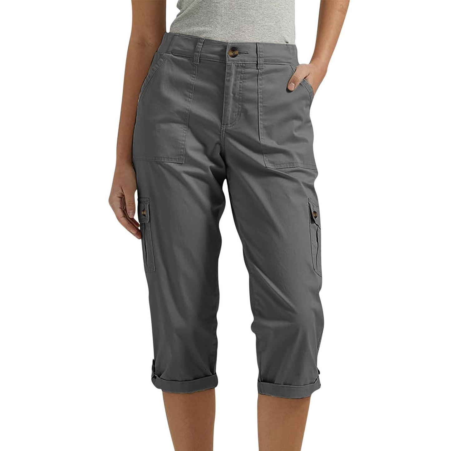 Women's Solid Color Comfortable Cropped Trousers