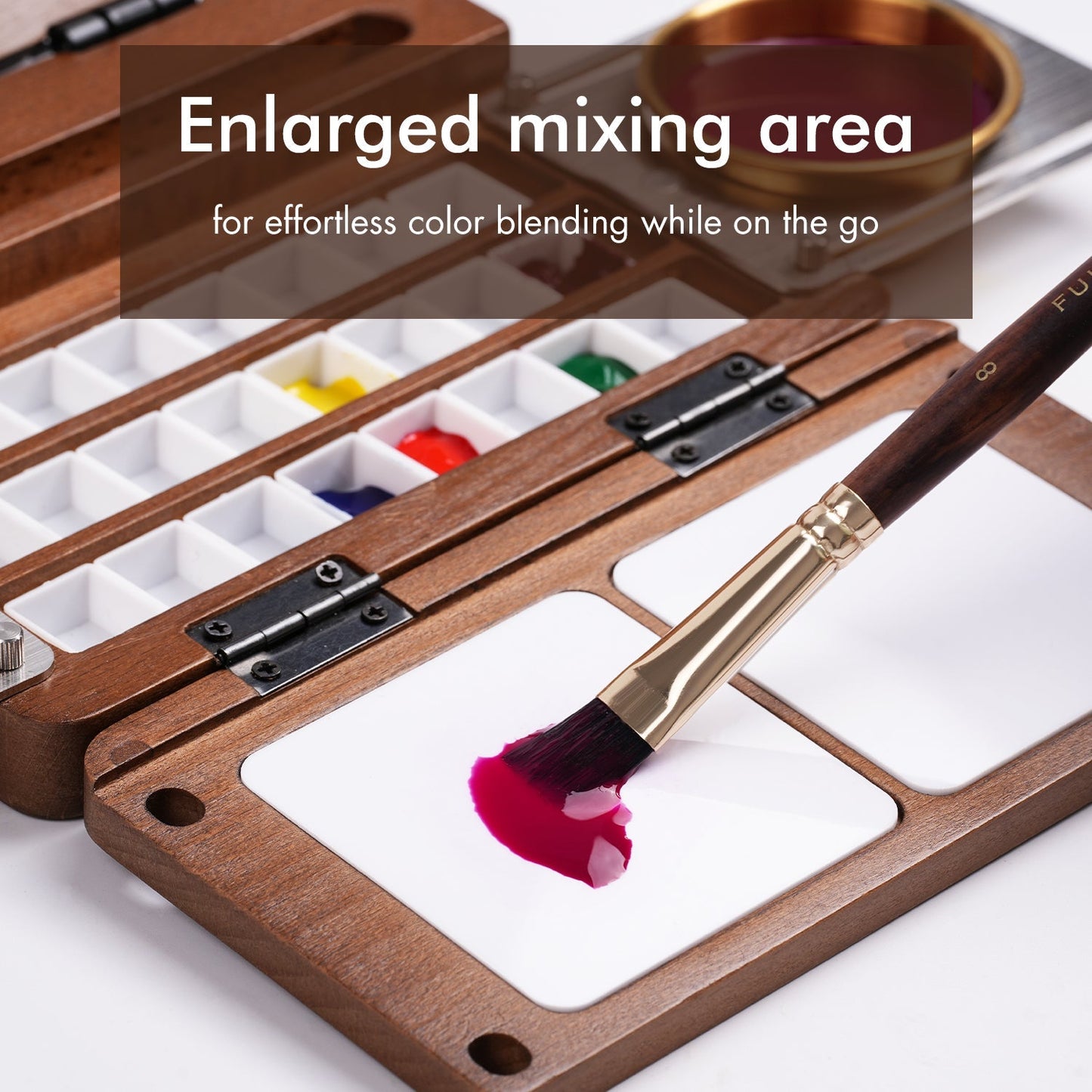 Portable 24-Well Watercolor Palette Set | Includes Travel Brush & Multi-Use Straps, Perfect for Outdoor Painting