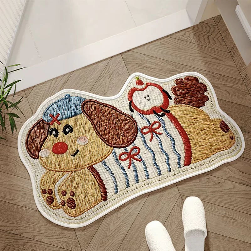 Absorbent Woven Bath Mat with Non-Slip Bottom🐶🐱