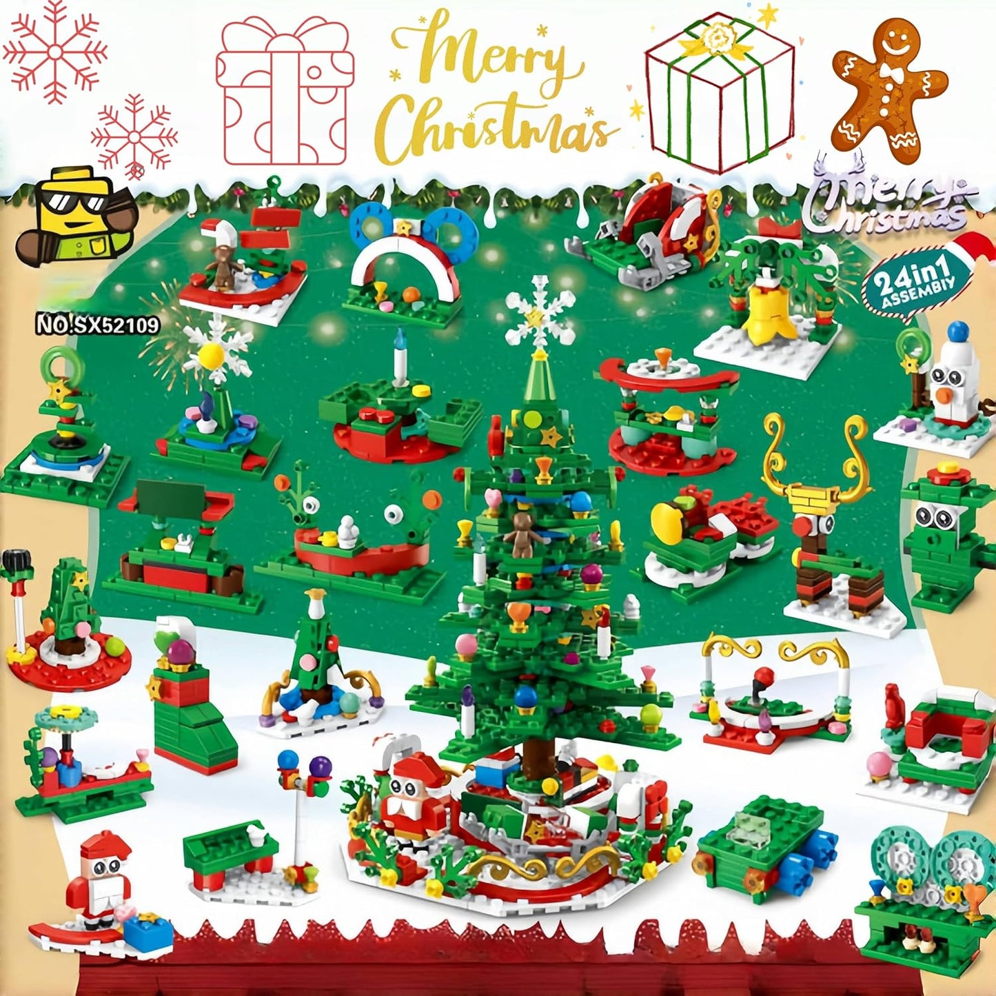 Advent Calendar 2025 Christmas Tree Building Blocks