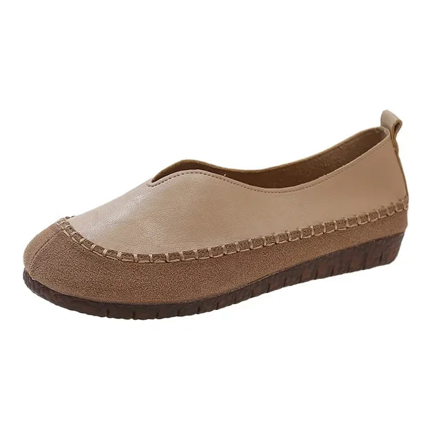 🎁This Week's Special Price $29.99💥Women's casual round toe shallow flat bottom comfortable soft leather loafers