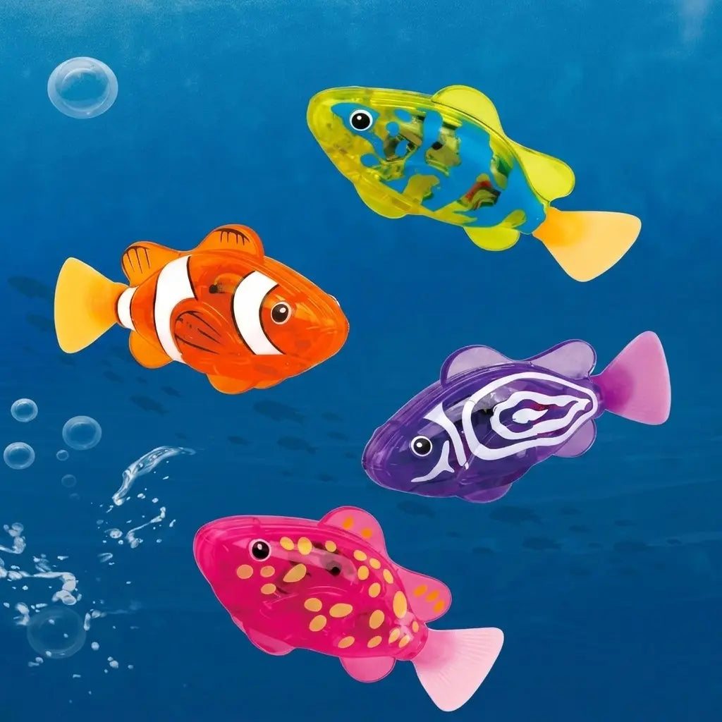 Magic Glowing Robot Fish (4-Pack) - Water-Activated LED Swimming Toys 🐠 ...