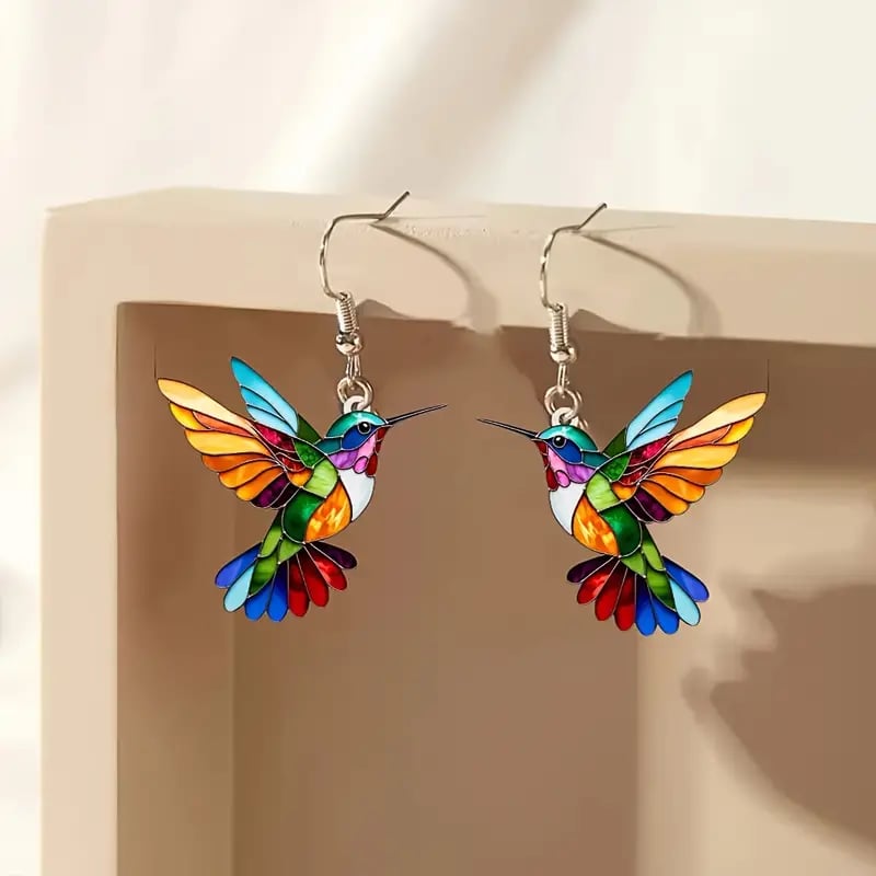 🐦Limited time offer, last day 55% off🎁Colorful Hummingbird Earrings