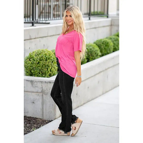 💖 High Rise Non Distressed Vintage Frayed Hem Bootcut Jeans