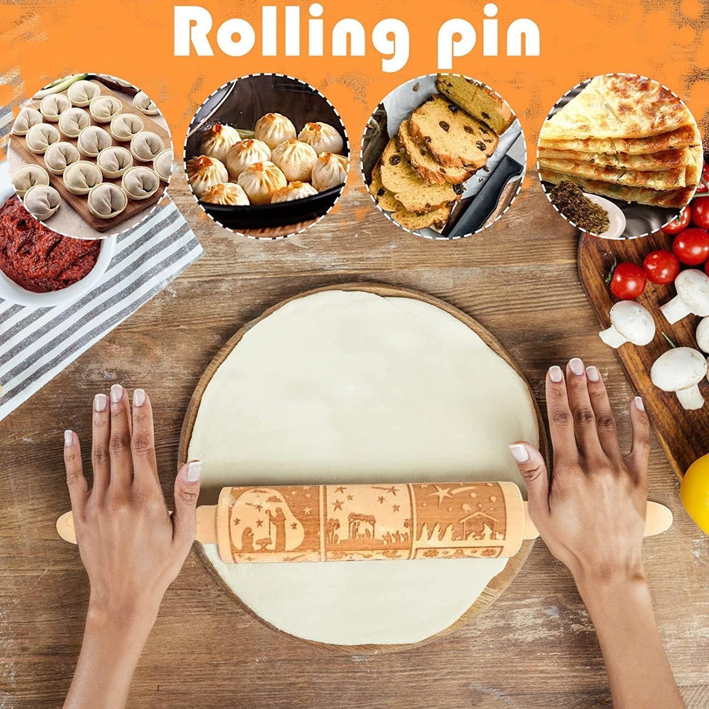 💕50% off this week💕-gingerbread man rolling pin