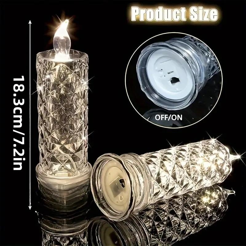 Set of 4 LED Crystal Candle Lights