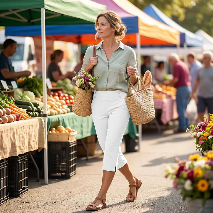 🔊Best-Selling Women's High-Waisted Stretch Capri Pants for Summer