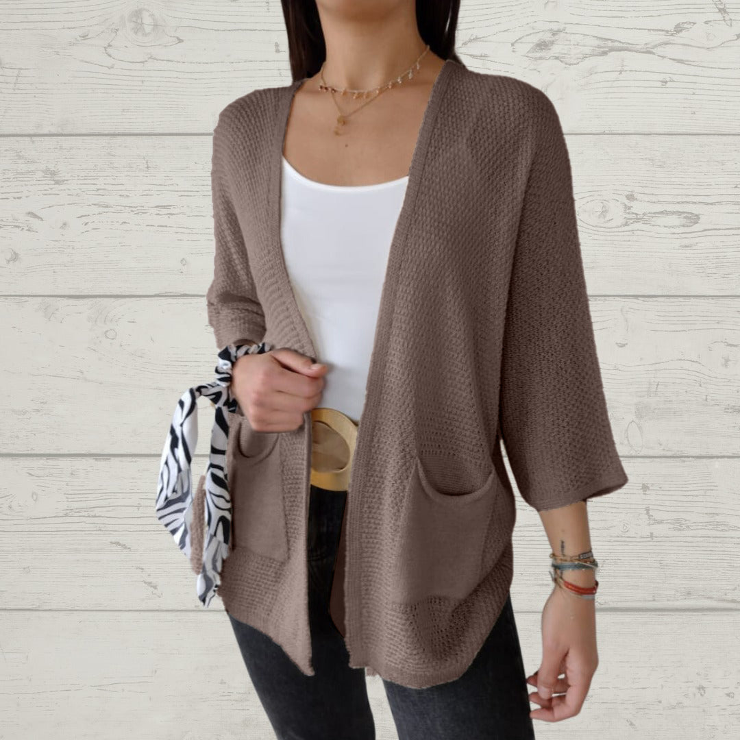 Thread 3/4 Sleeve with Pockets Cardigan