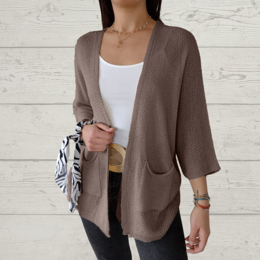 Thread 3/4 Sleeve with Pockets Cardigan