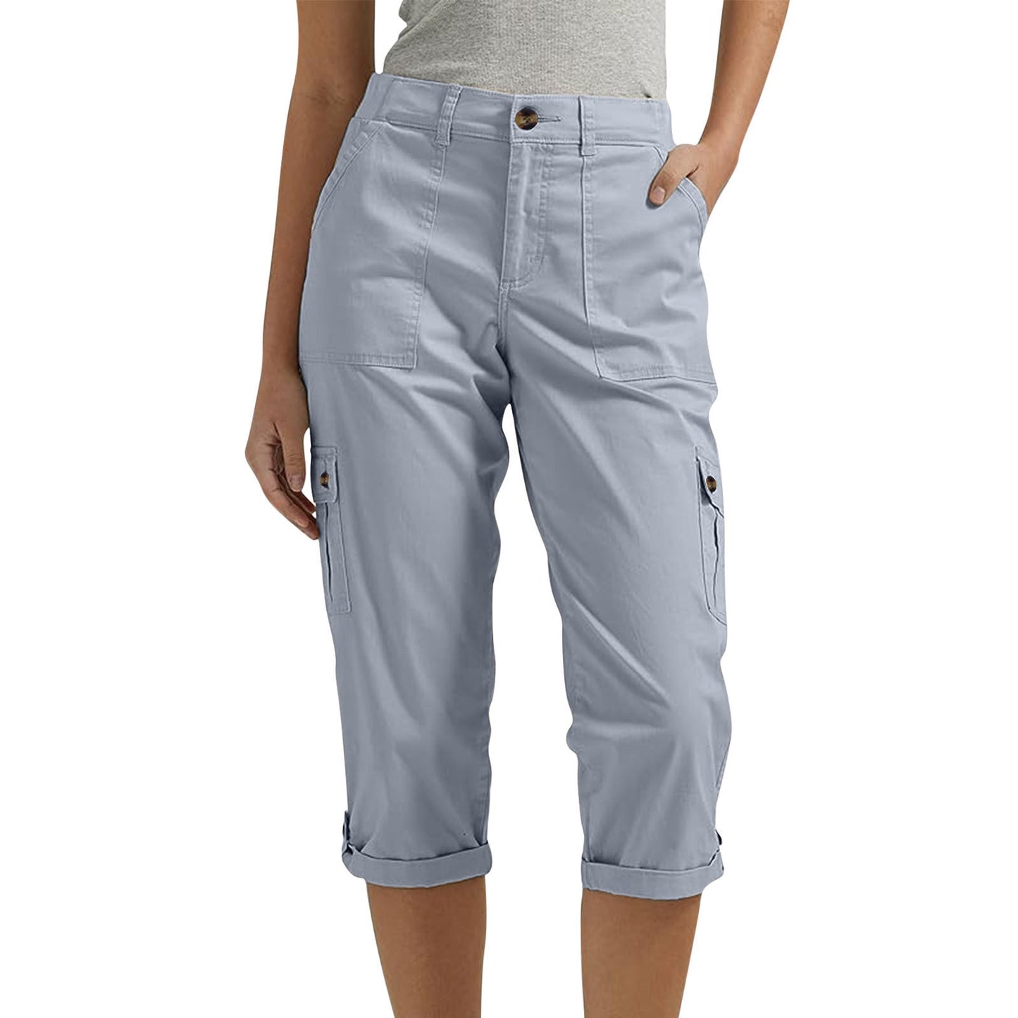 Women's Solid Color Comfortable Cropped Trousers