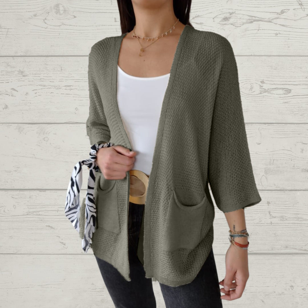 Thread 3/4 Sleeve with Pockets Cardigan