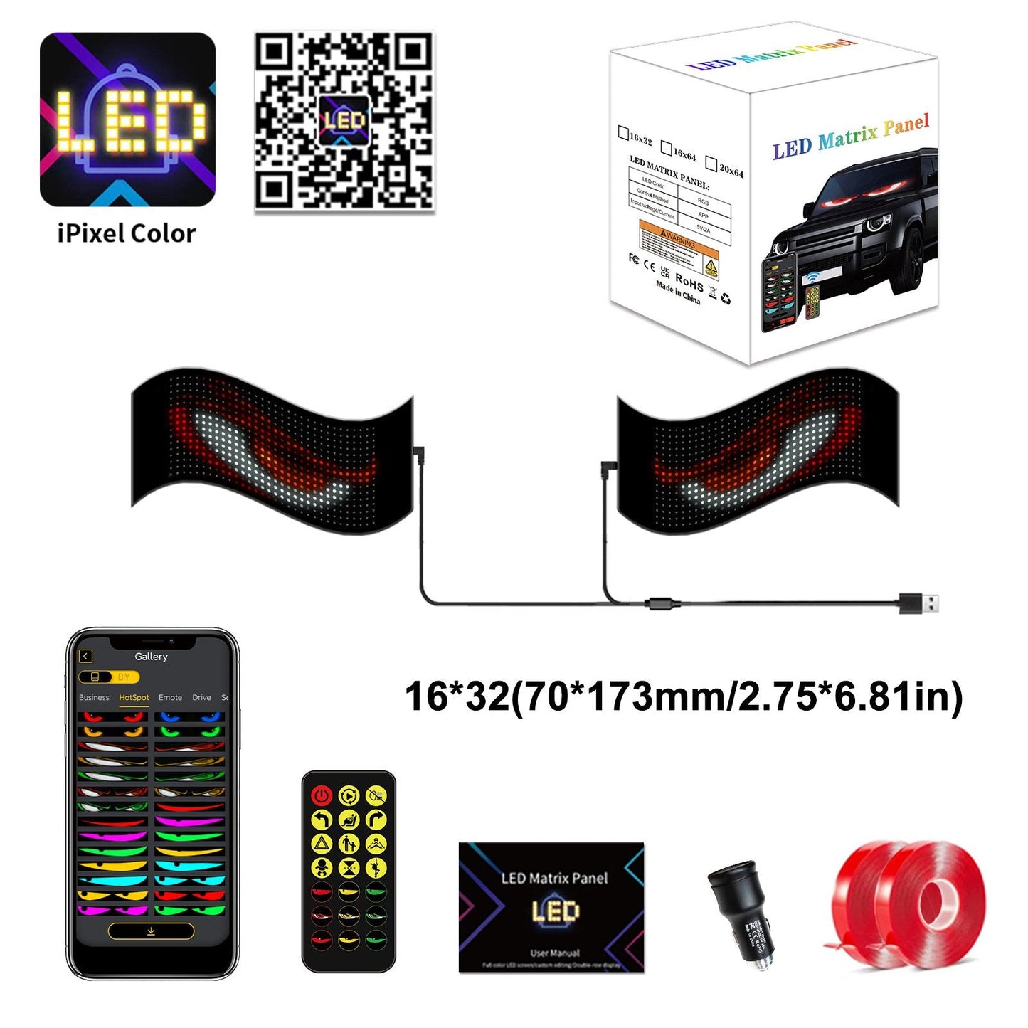 Halloween Spooktacular Deal Alert! 🎃 Devil Eyes LED Sign: App - Controlled, Animated for Car/Truck Windshields
