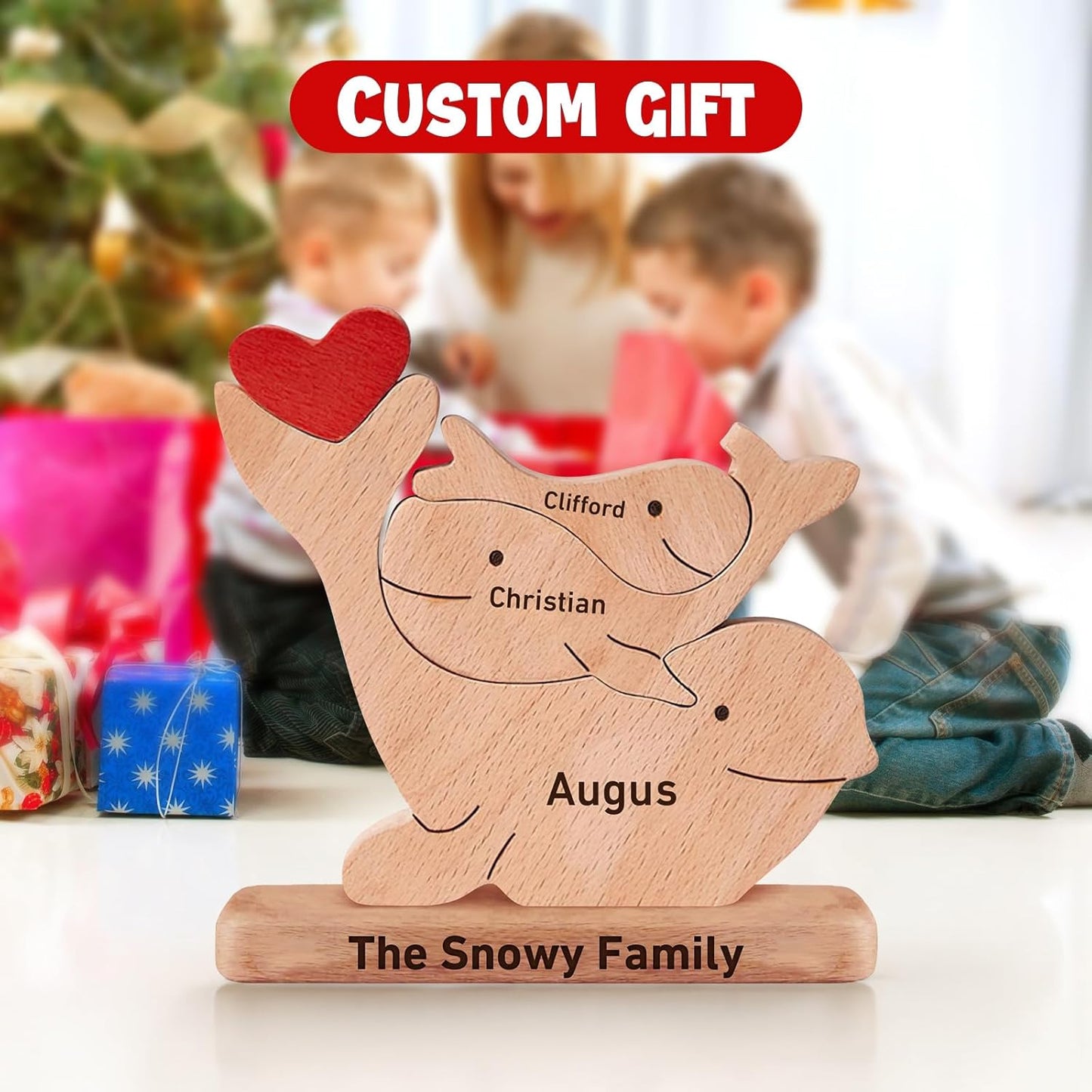 🐻🦊A gift for the whole family 🎁personalized wooden bear jigsaw puzzles