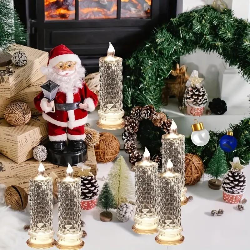 Set of 4 LED Crystal Candle Lights