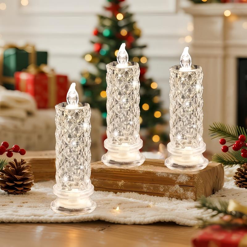 Set of 4 LED Crystal Candle Lights