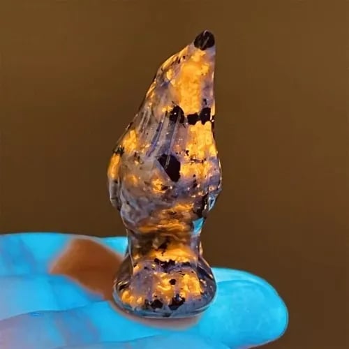 Natural Emberlite Crow Statue Handcrafted