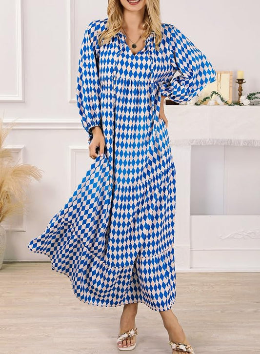 🎁This Week's Special Price $32.99💥Women's Puff Sleeve Floral Boho Maxi Dress