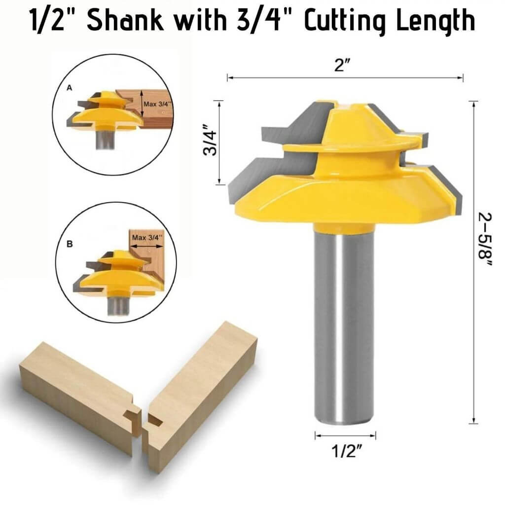 🔥45-degree Lock Miter Router Bit - 1/2" Shank