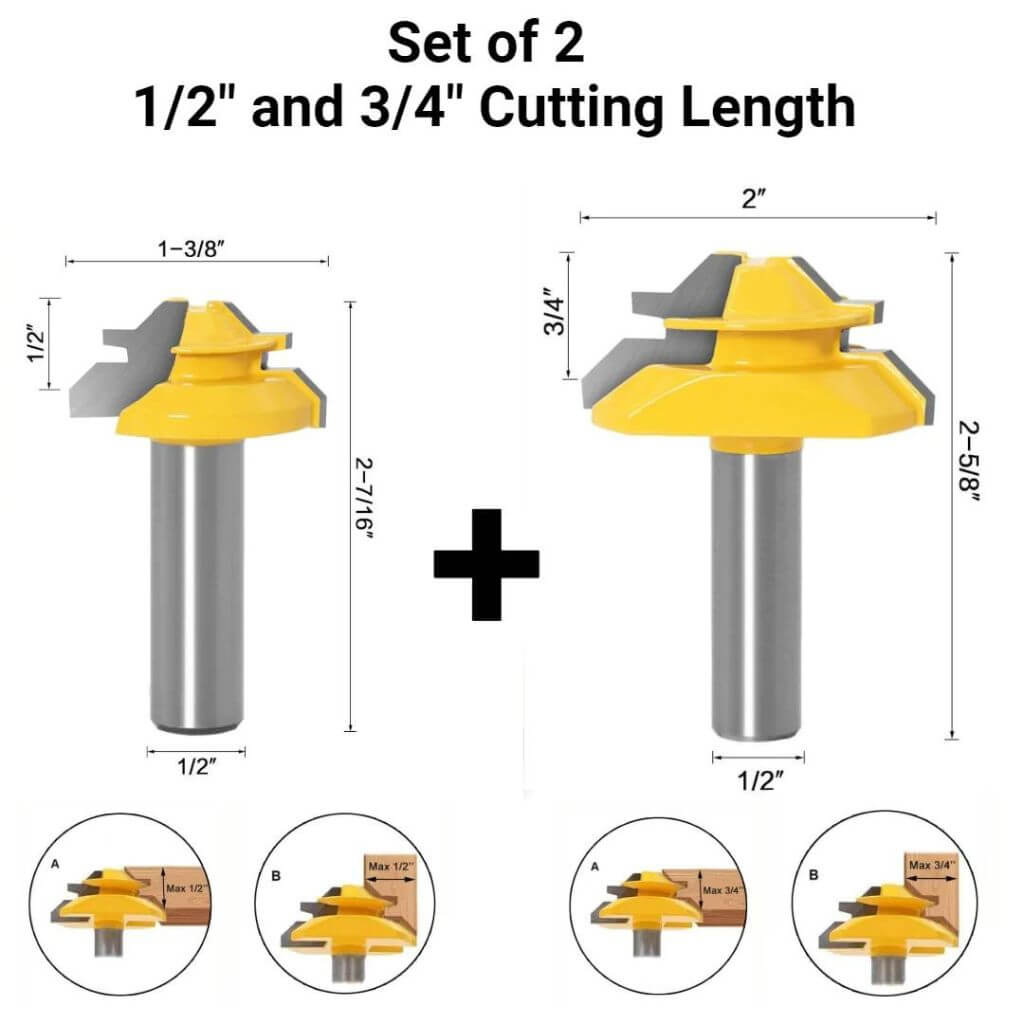 🔥45-degree Lock Miter Router Bit - 1/2" Shank