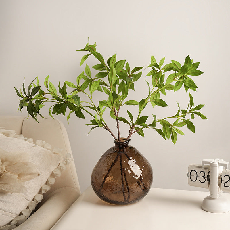 High-end home decoration cold grain brown vase ornaments porch living room desktop balcony hydroponic vase